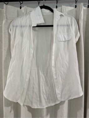 Classic Women's White Button-Up Shirt